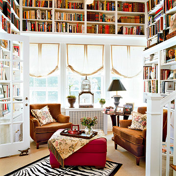 Ceiling bookshelves